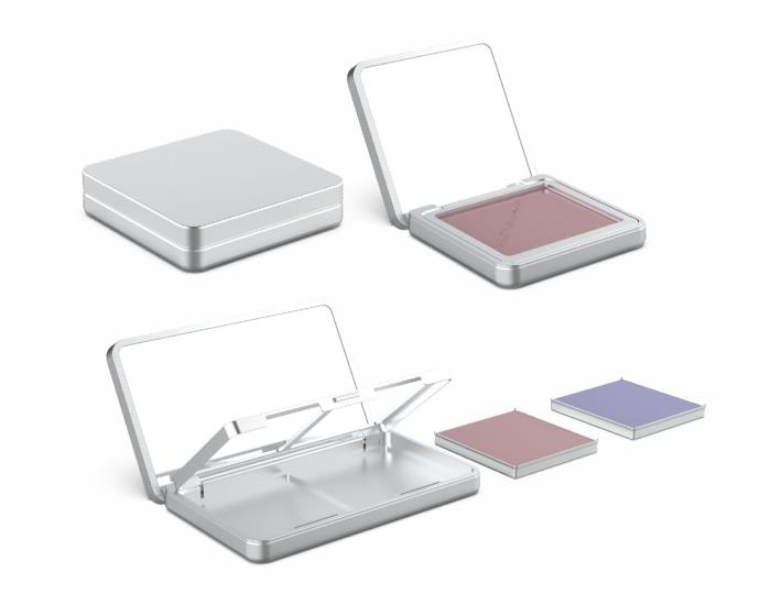 Refillable and Recyclable, Element Packagings MakeUp Pallete Stands for Change